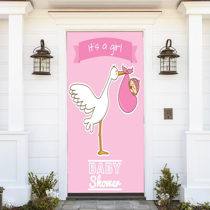 DoorFoto Door Cover Stork Baby Shower