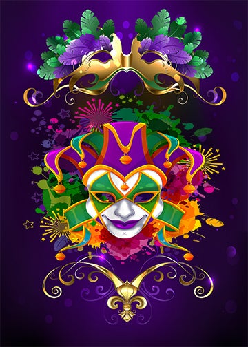 DoorFoto Door Cover Mardi Gras Jester