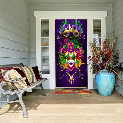 DoorFoto Door Cover Mardi Gras Jester