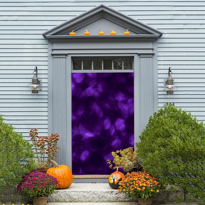 DoorFoto Door Cover Customizable - Purple Halloween Collage