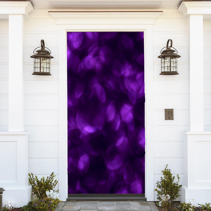 DoorFoto Door Cover Customizable - Purple Halloween Collage