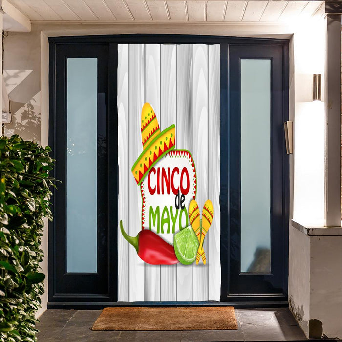 DoorFoto Door Cover Cinco De Mayo Backdrop