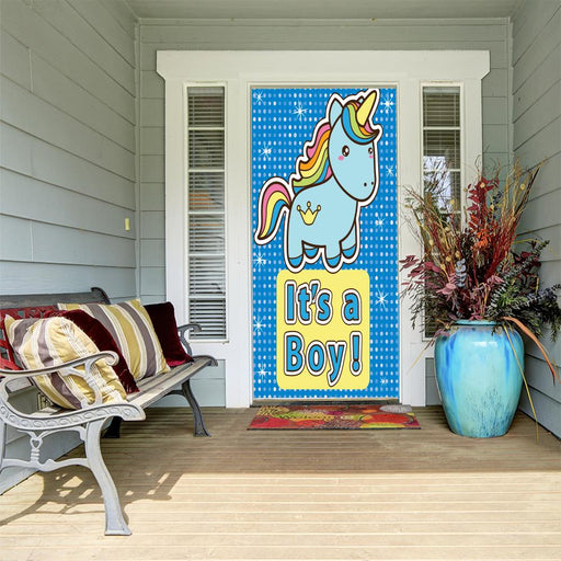 DoorFoto Door Cover It's a Boy - Unicorn