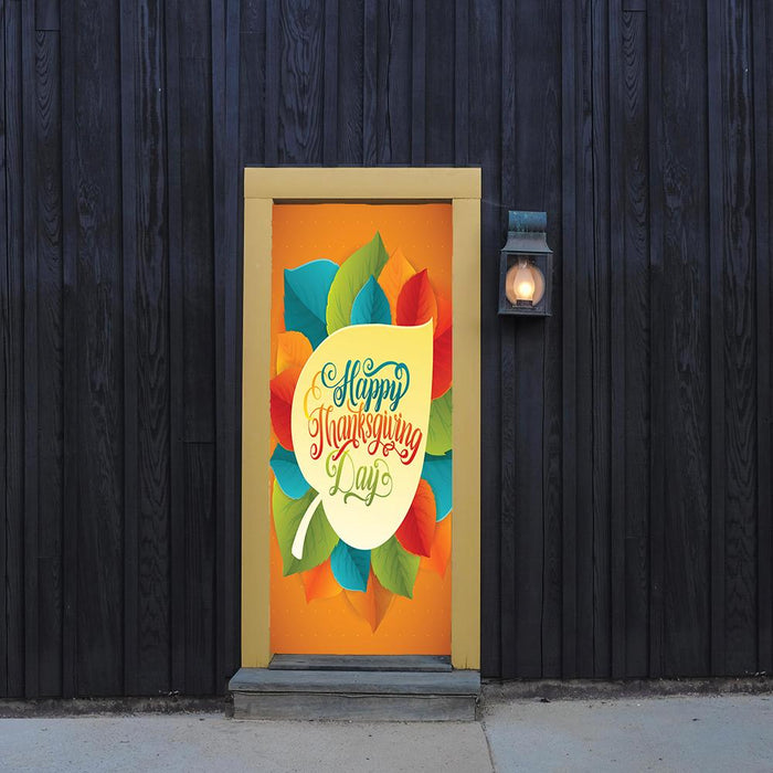 DoorFoto Door Cover Happy Thanksgiving Door Sign