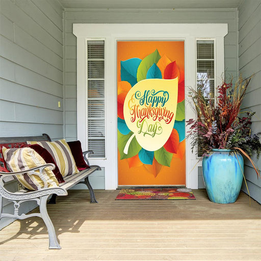 DoorFoto Door Cover Happy Thanksgiving Door Sign