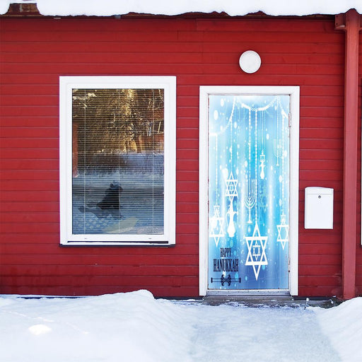 DoorFoto Door Cover Hanukkah Ice Crystals