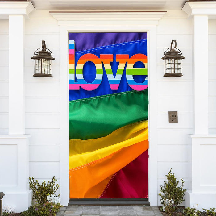 DoorFoto Door Cover Rainbow Gay Pride Flag