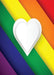 DoorFoto Door Cover LGBT Rainbow Flag with Heart