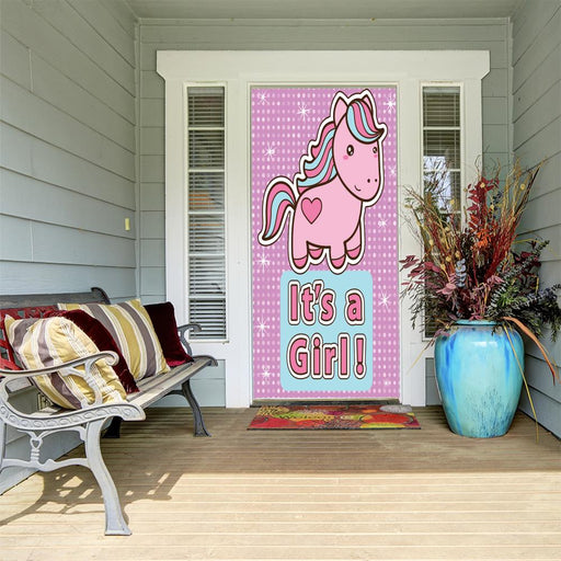 DoorFoto Door Cover It's a Girl Pony