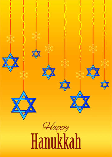 DoorFoto Door Cover Happy Hanukkah Star of David