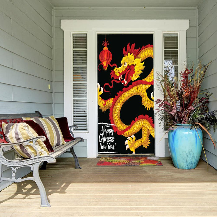 DoorFoto Door Cover Happy New Year Dragon