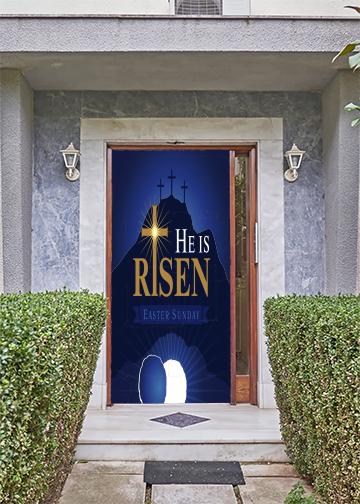 DoorFoto Door Cover He is Risen Easter Sunday