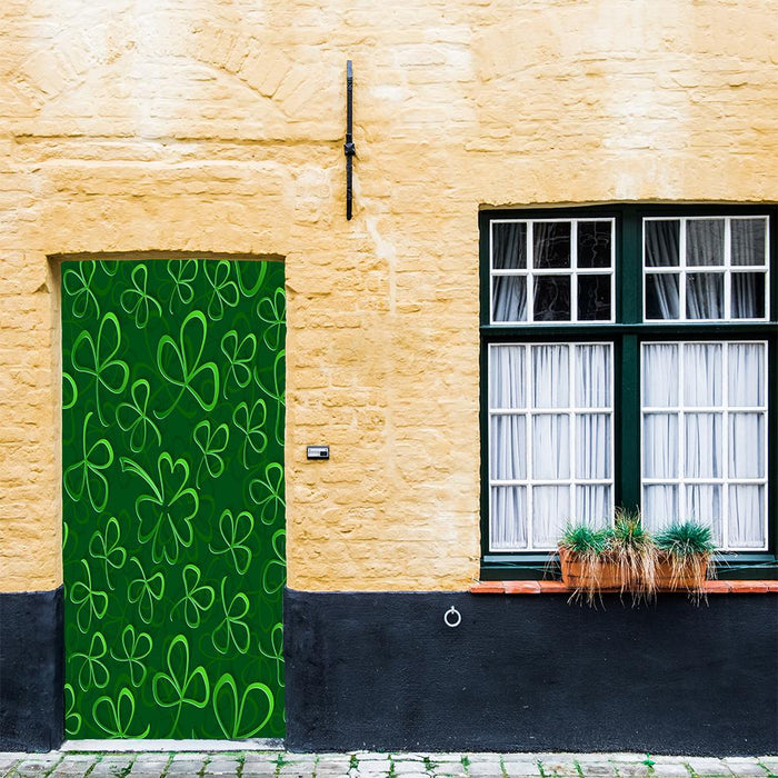 DoorFoto Door Cover Shamrock Decorations