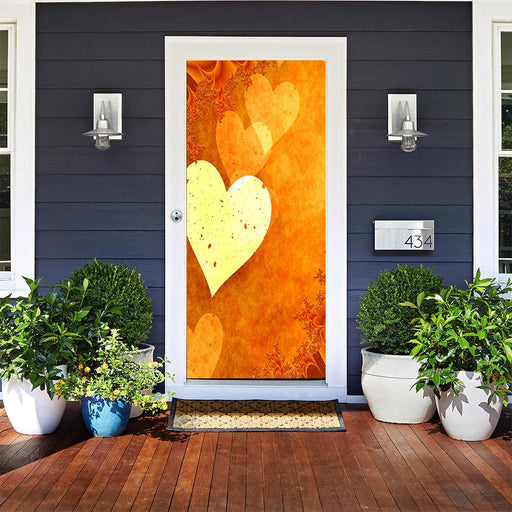 DoorFoto Door Cover Orange Love