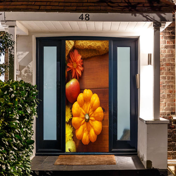 DoorFoto Door Cover Pumpkin Front Door Decorations