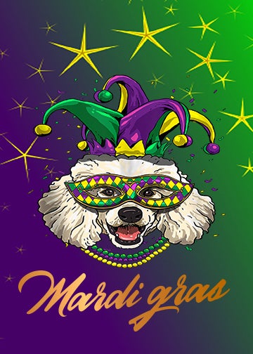 DoorFoto Door Cover Mardi Gras Dog