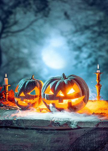 DoorFoto Door Cover Scary Halloween Pumpkins