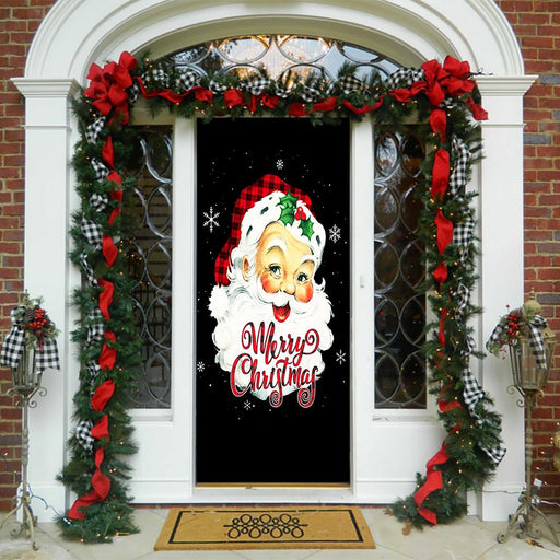 DoorFoto Door Cover Vintage Santa Smiling