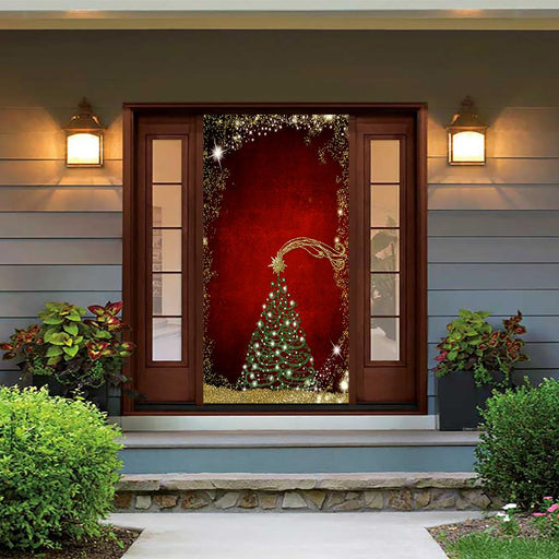 DoorFoto Door Cover Customizable - Golden Glitter