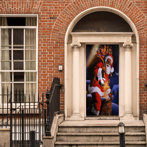 DoorFoto Door Cover African American Santa