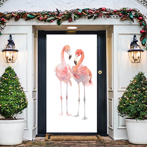 DoorFoto Door Cover Flamingo Couple