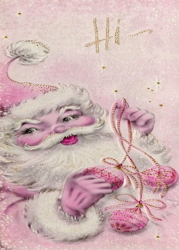 DoorFoto Door Cover Vintage Pink Santa