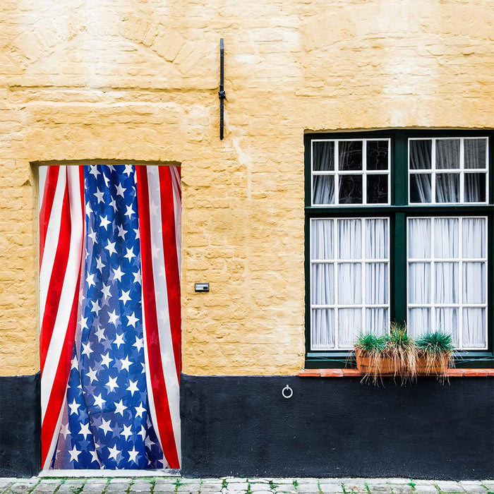 DoorFoto Door Cover American Flag Background