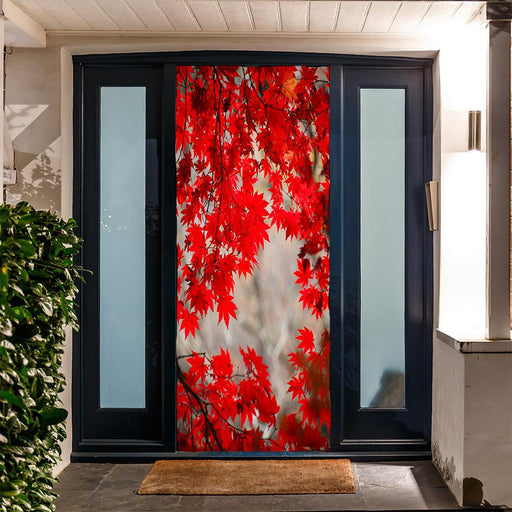 DoorFoto Door Cover Red Fall Leaves