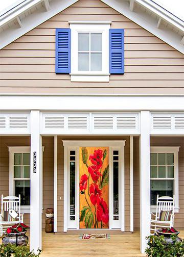 DoorFoto Door Cover Morning Poppies Flowering