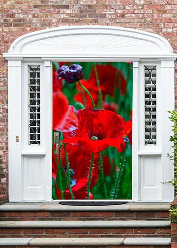 DoorFoto Door Cover Poppy Art