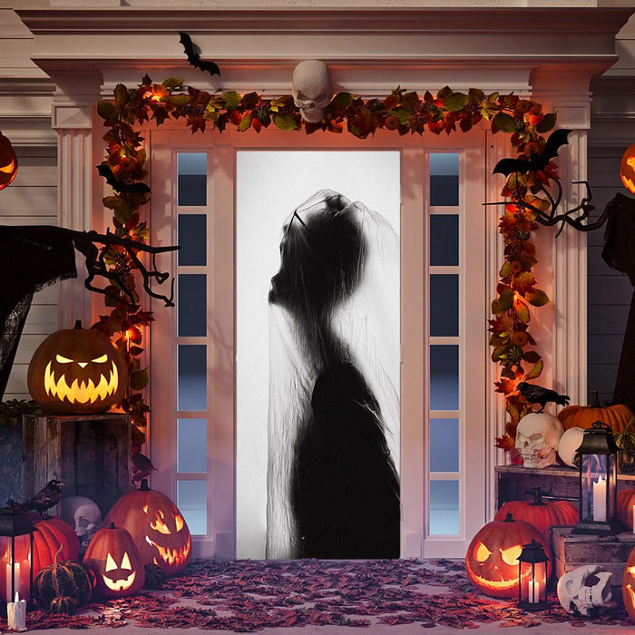 DoorFoto Door Cover Halloween Door Silhouette