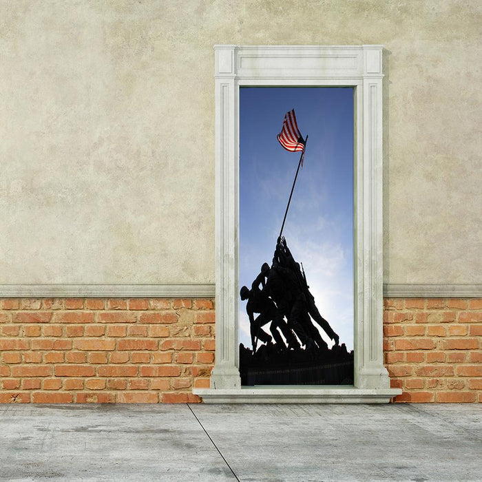 DoorFoto Door Cover American Flag - Iwo Jima