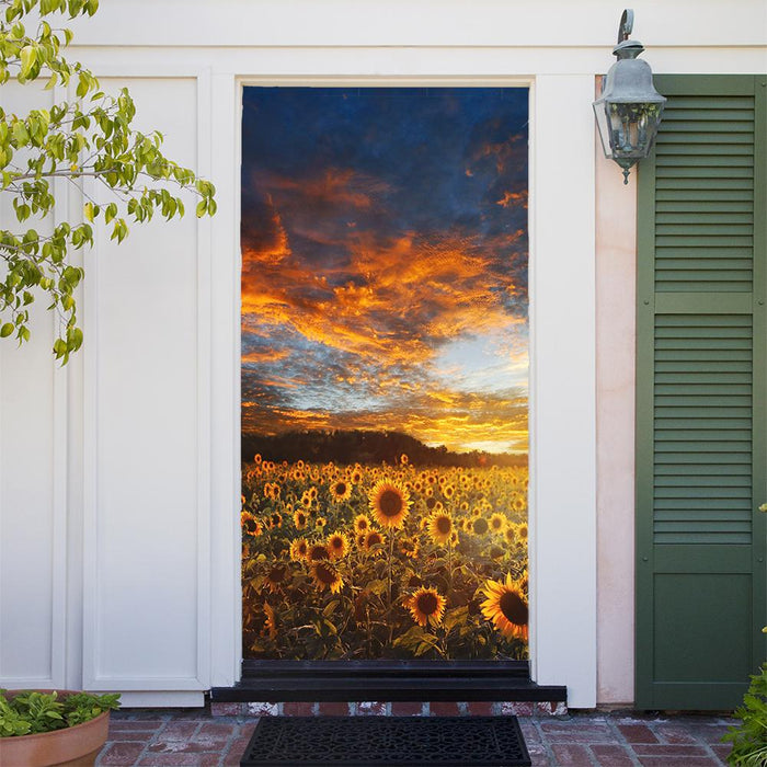 DoorFoto Door Cover Sunflower Field