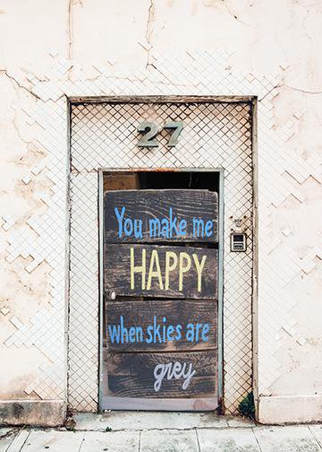 DoorFoto Door Cover Happy When Skies Are Grey