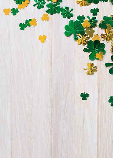 DoorFoto Door Cover Clovers on Woodgrain